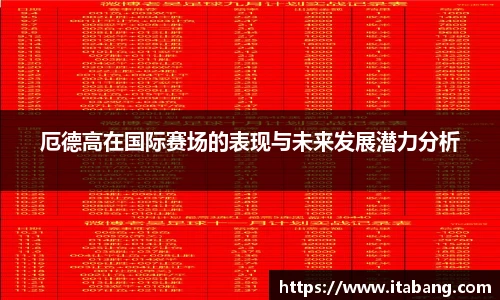哈哈体育厄德高在国际赛场的表现与未来发展潜力分析